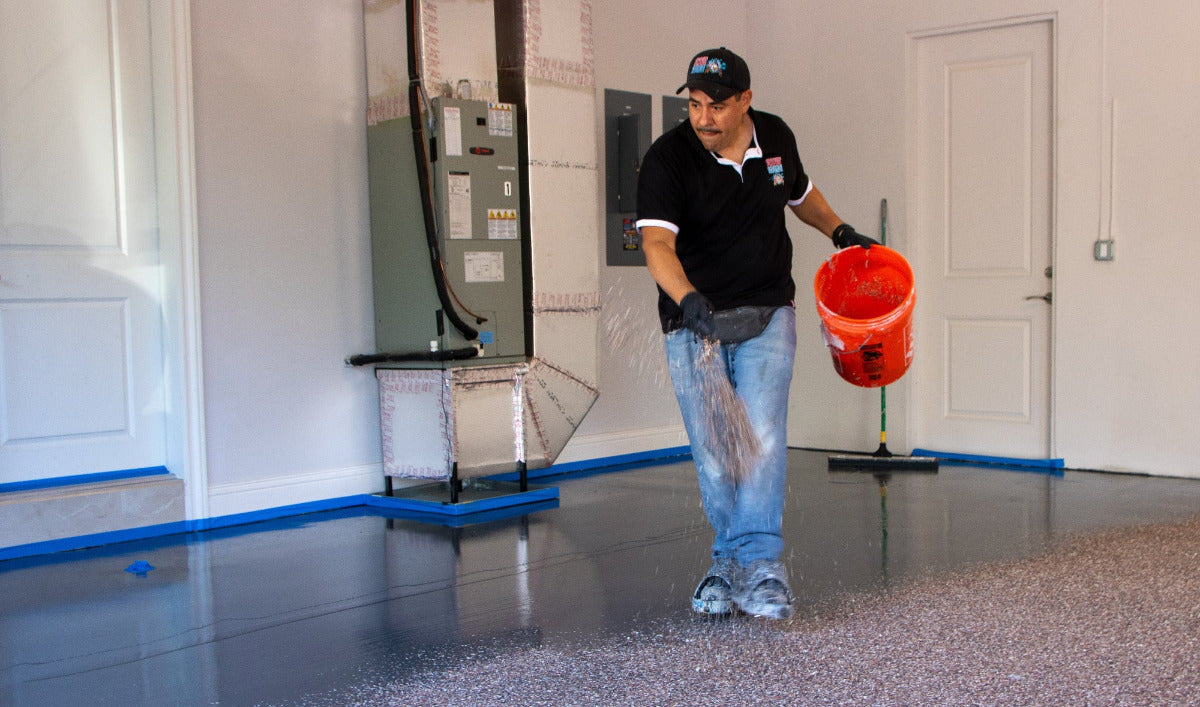 Epoxy Floor Flakes Installation