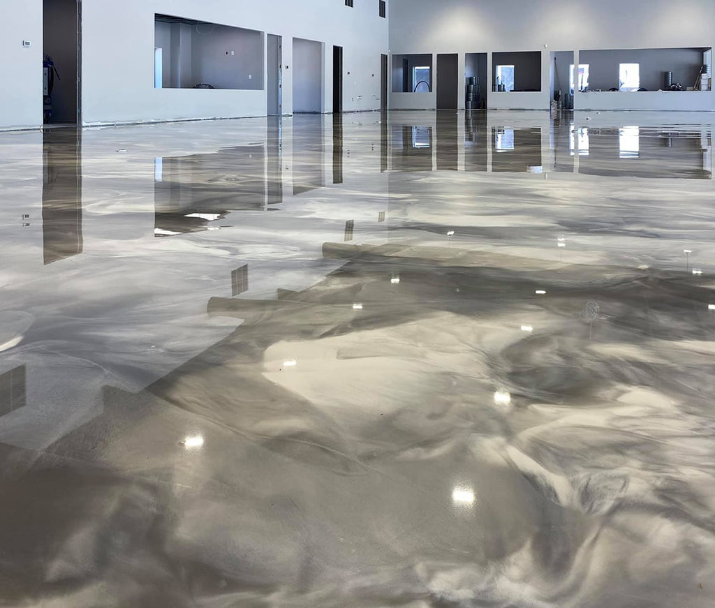 gray metallic floor interior of building