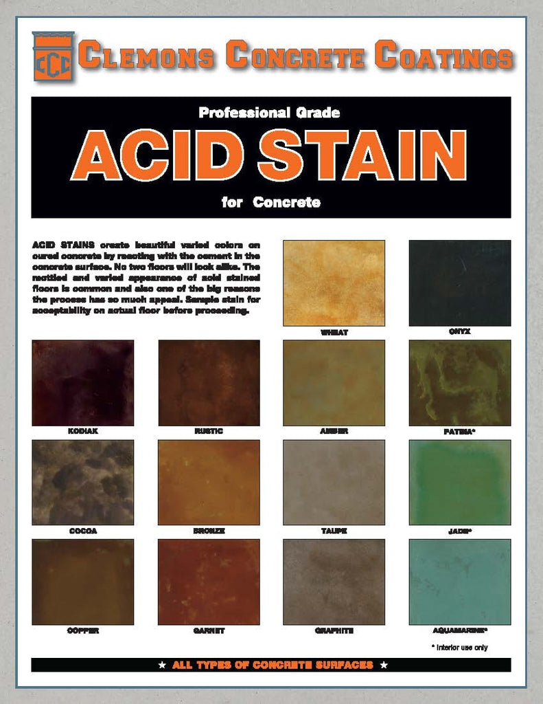 Clemons Concrete Acid Stain Chart